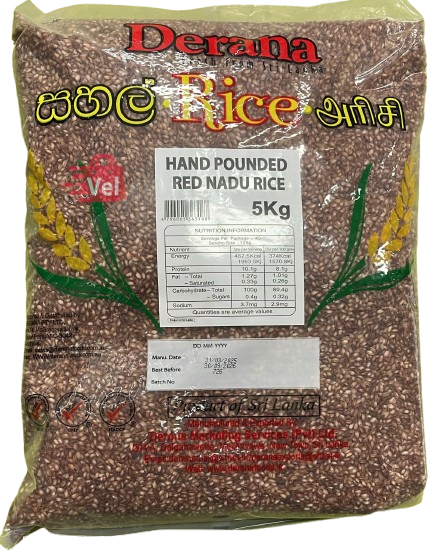 Derana Hand Parboiled Red Nadu Rice 5Kg