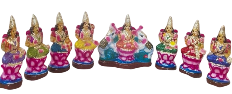 Astalakshmi medium Set/ Dasa Avataram Golu Set/ Ten Incarnations Navarathri Dolls/ Kolu dolls/ Dasavatara Golu Bommai/ Dhasavataram Navaratri Set/ Ten Avatars Golu Dolls/ Dasa Avatars Navarathri Set/ Navarathri golu dolls