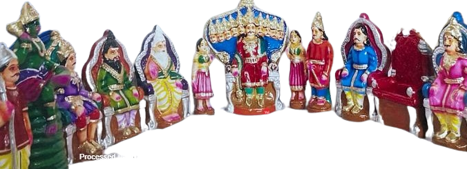 Ravana Darbar Set/ Dasa Avataram Golu Set/ Ten Incarnations Navarathri Dolls/ Kolu dolls/ Dasavatara Golu Bommai/ Dhasavataram Navaratri Set/ Ten Avatars Golu Dolls/ Dasa Avatars Navarathri Set/ Navarathri golu dolls