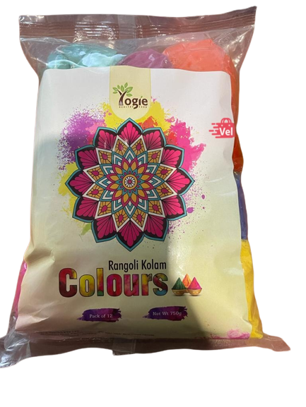 Yogie Rangoli 12 different colours 750G