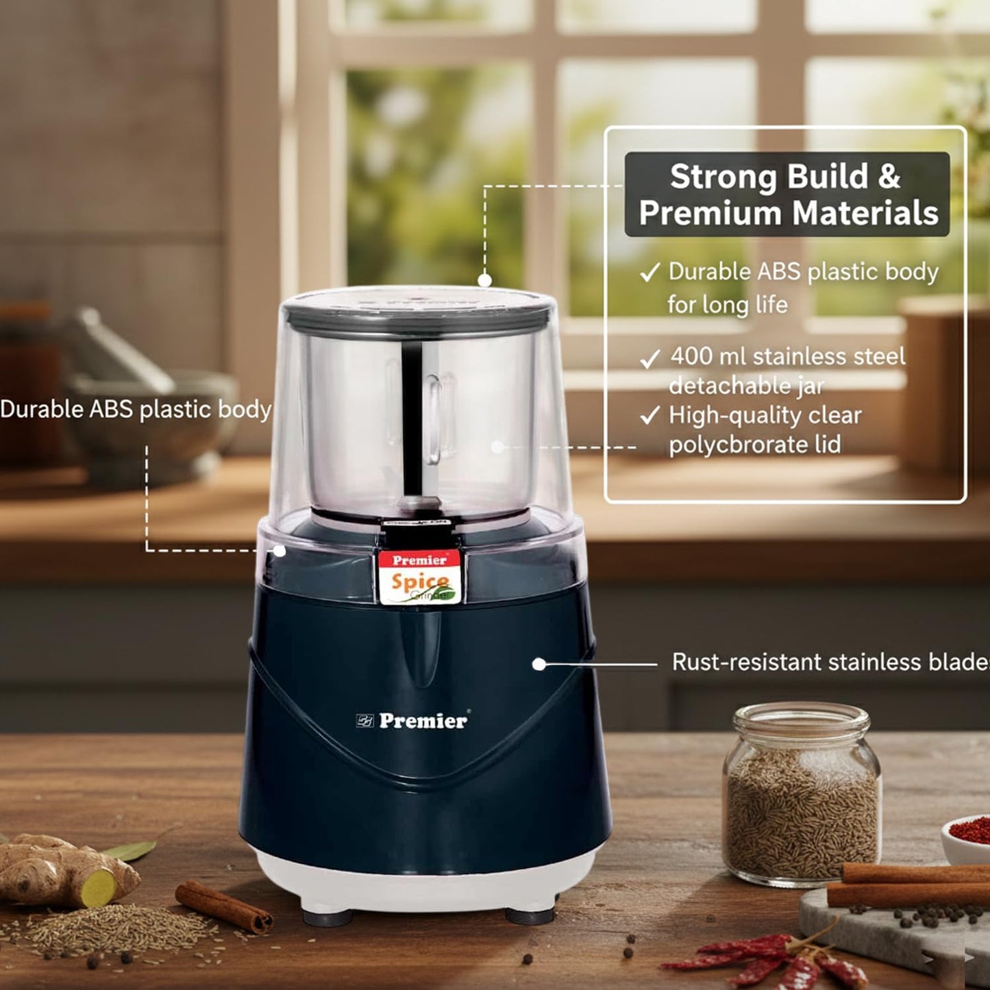 Premier Easy Grind 2-in-1 Coffee & Spice Grinder - 350W, 400ml