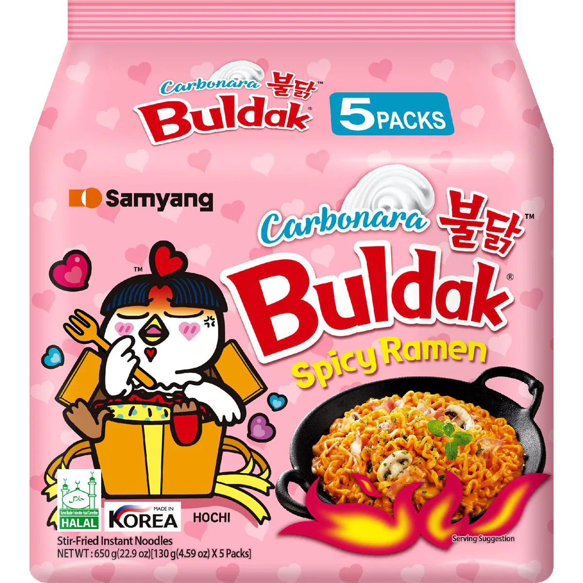 Samyang Buldak Carbonara Spicy Ramen 650G - 5 Pack