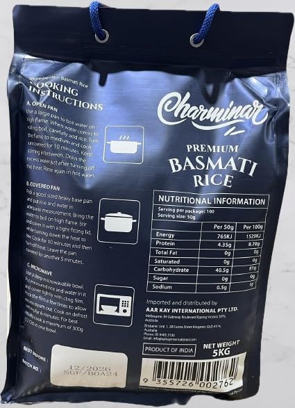 Charminar Premium Basmati Rice 5Kg
