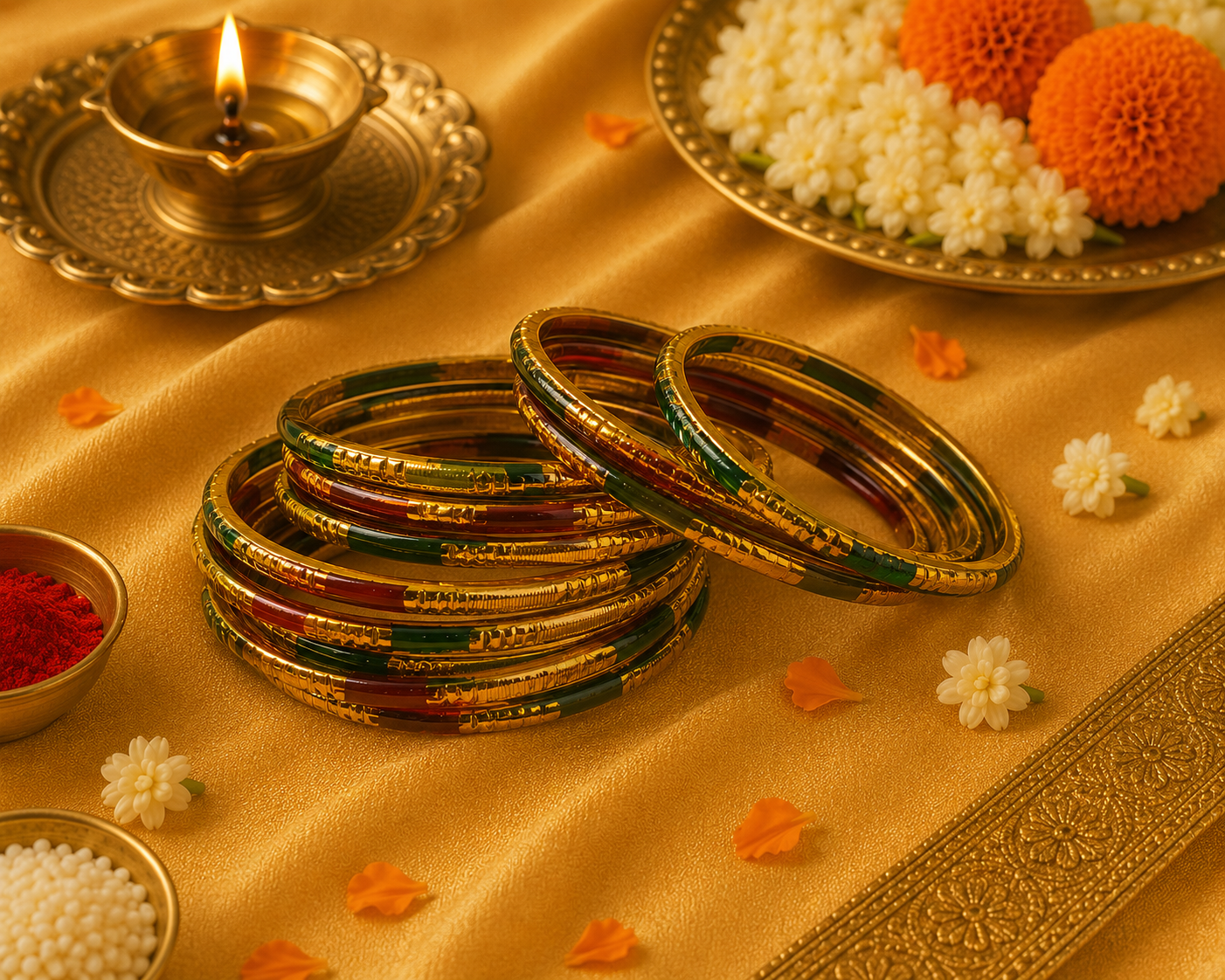 Multicoloured Glass Bangles