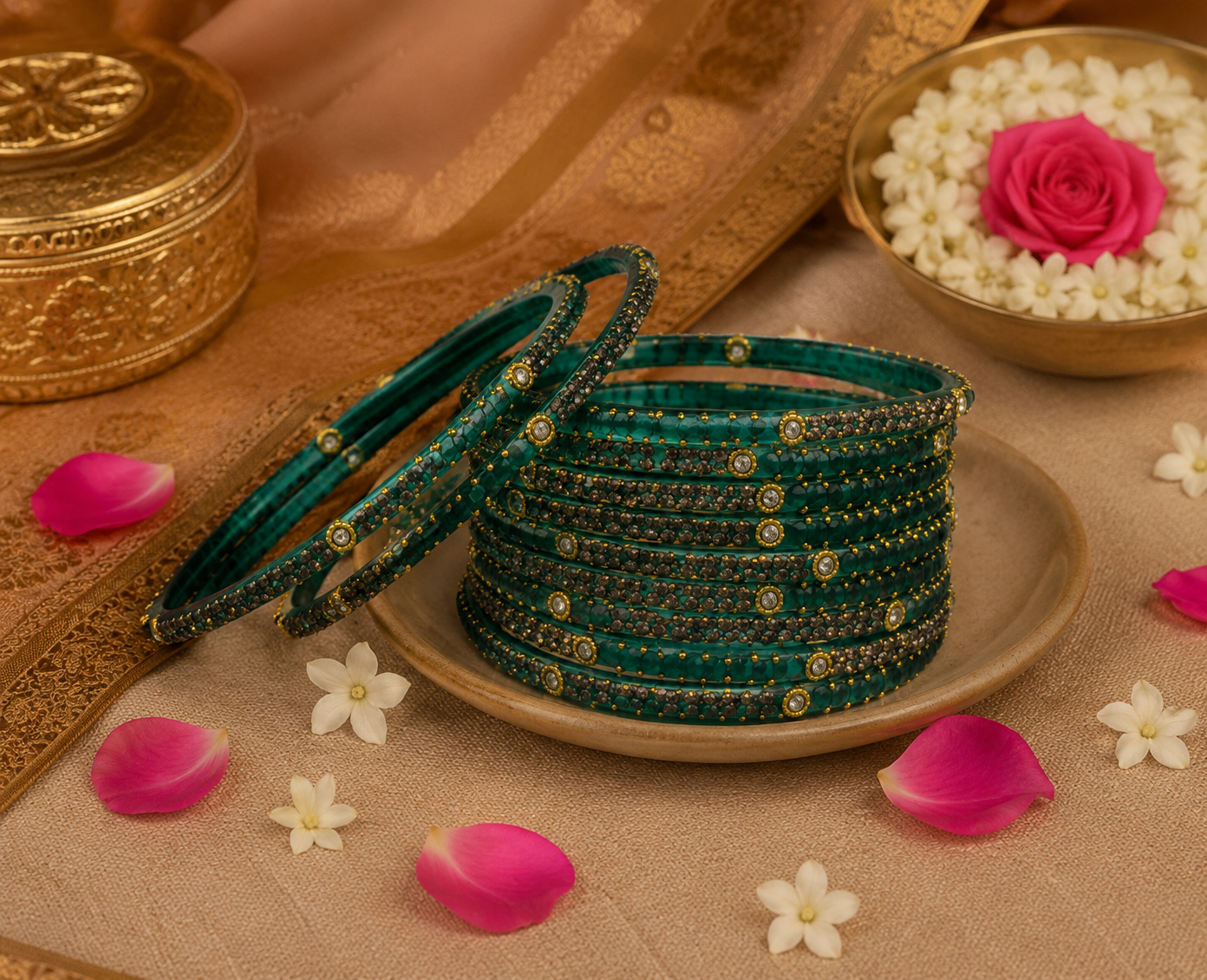 Glass Radium Green Bangles (multiple sizes available)