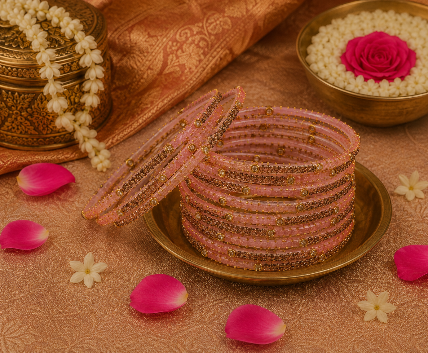 Glass Pink Bangles (multiple sizes available)