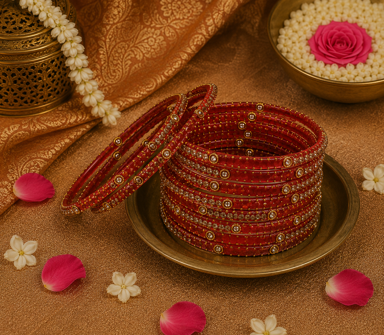 Glass Red Bangles (multiple sizes available)