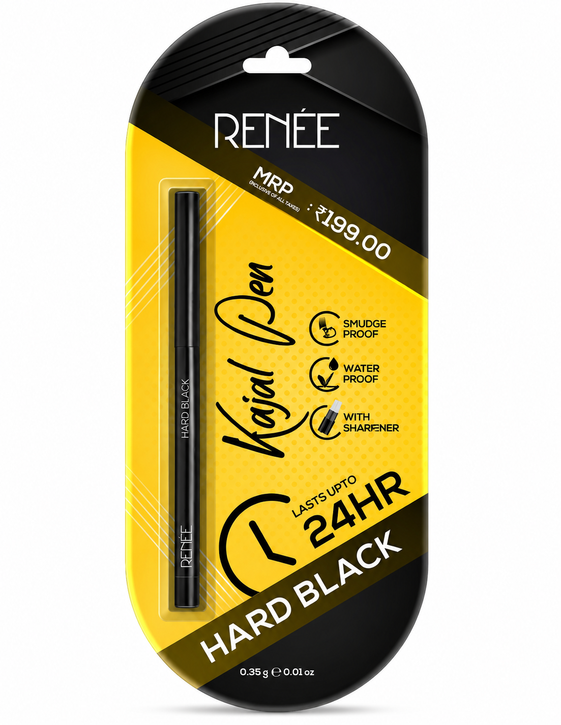 Renee Hard Black Kajal 0.35g Waterproof and Smudge Proof