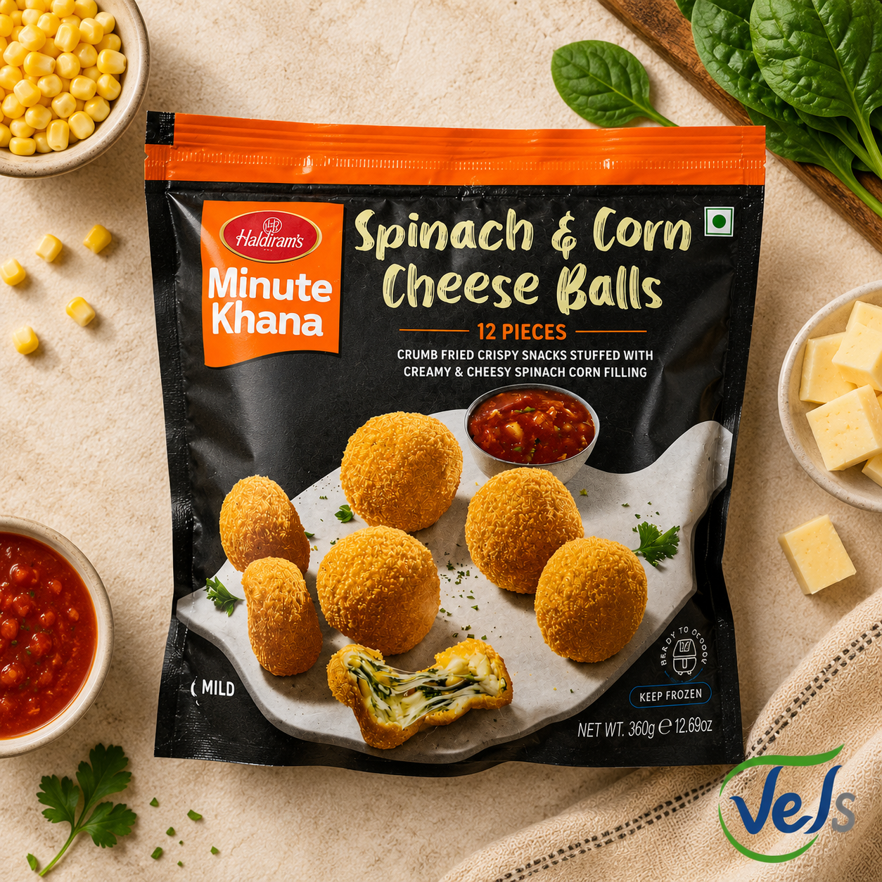 Haldirams Spinach & Corn Cheese Balls 360G