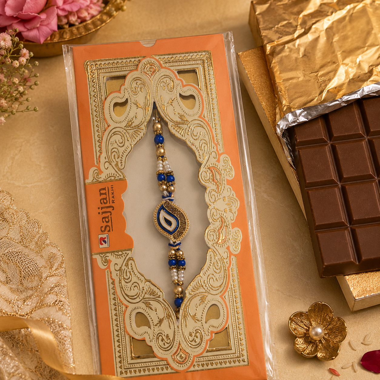 Rakhi/Raki Mango Design with Beads(Online exclusive)