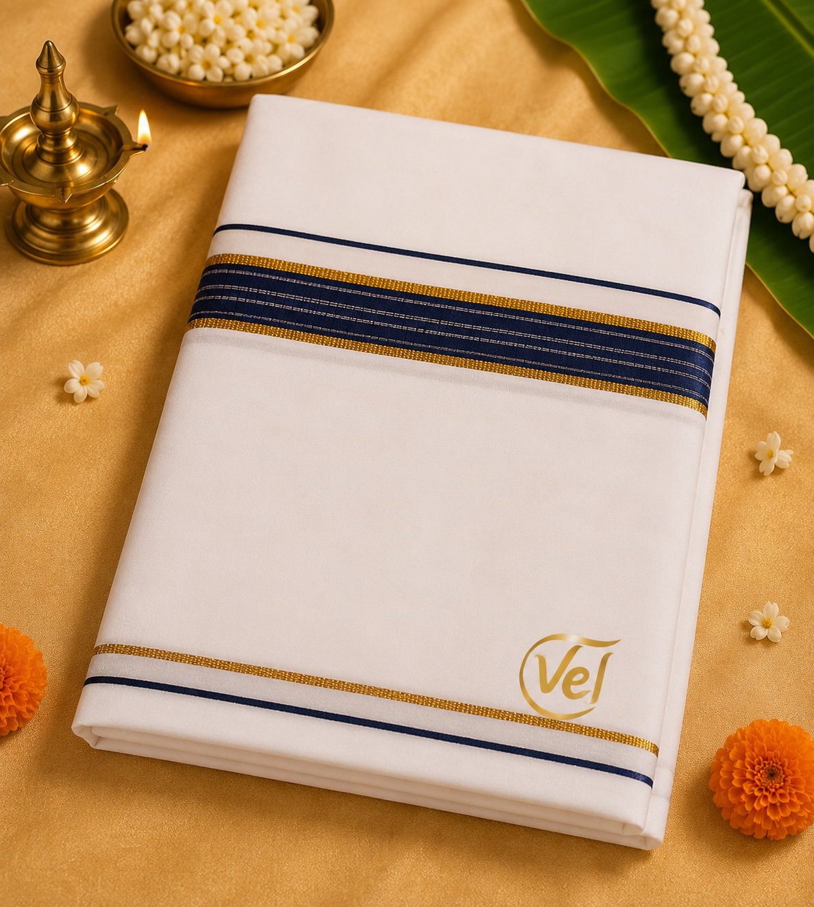 Ramajayam Fancy Jari Dhothi - 2m (Approxitmate)