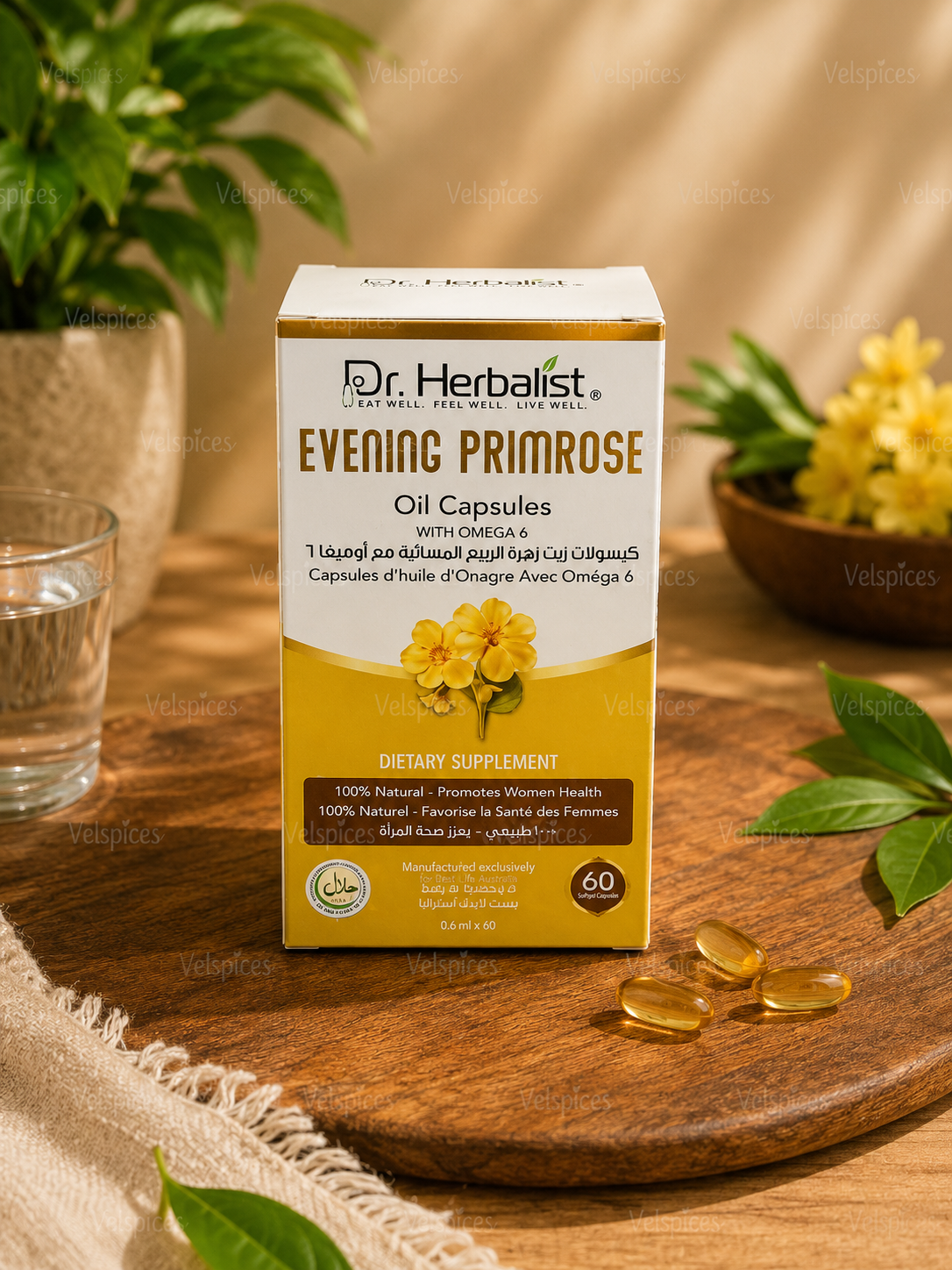 Dr. Herbalist Evening Primrose Oil Capsules with Omega 6 – 60 Capsules