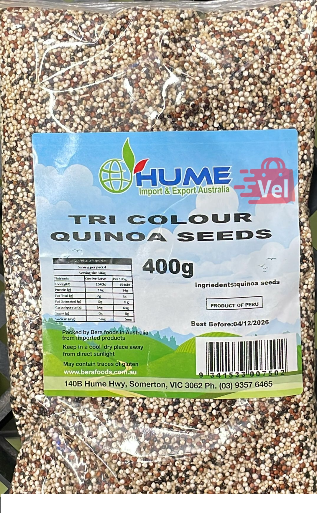Hume Tri Colour Quinoa Seeds 400G