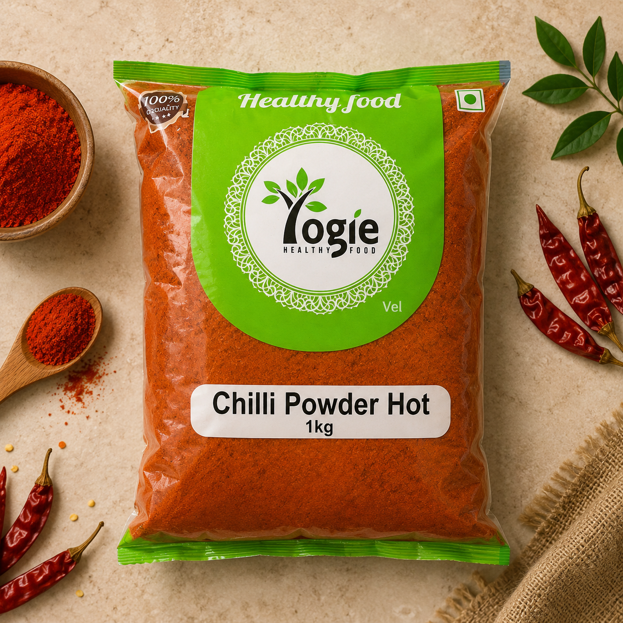 Yogie Chilli Powder Hot 1kg-Onam Sale