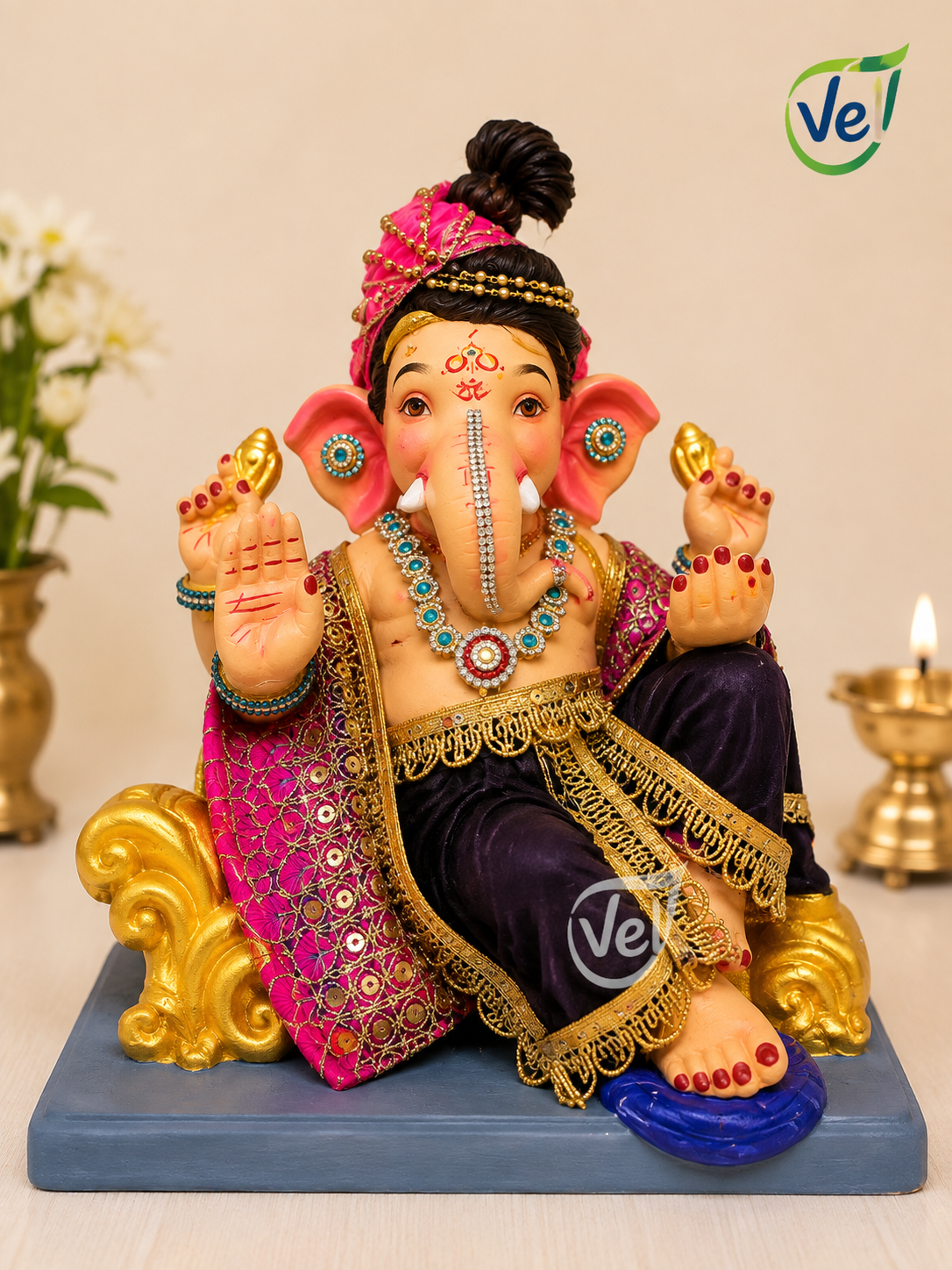 God Ganesh Idol 12 Inch with Jewellery (ONLY PICK UP) - Pre Order 1 week