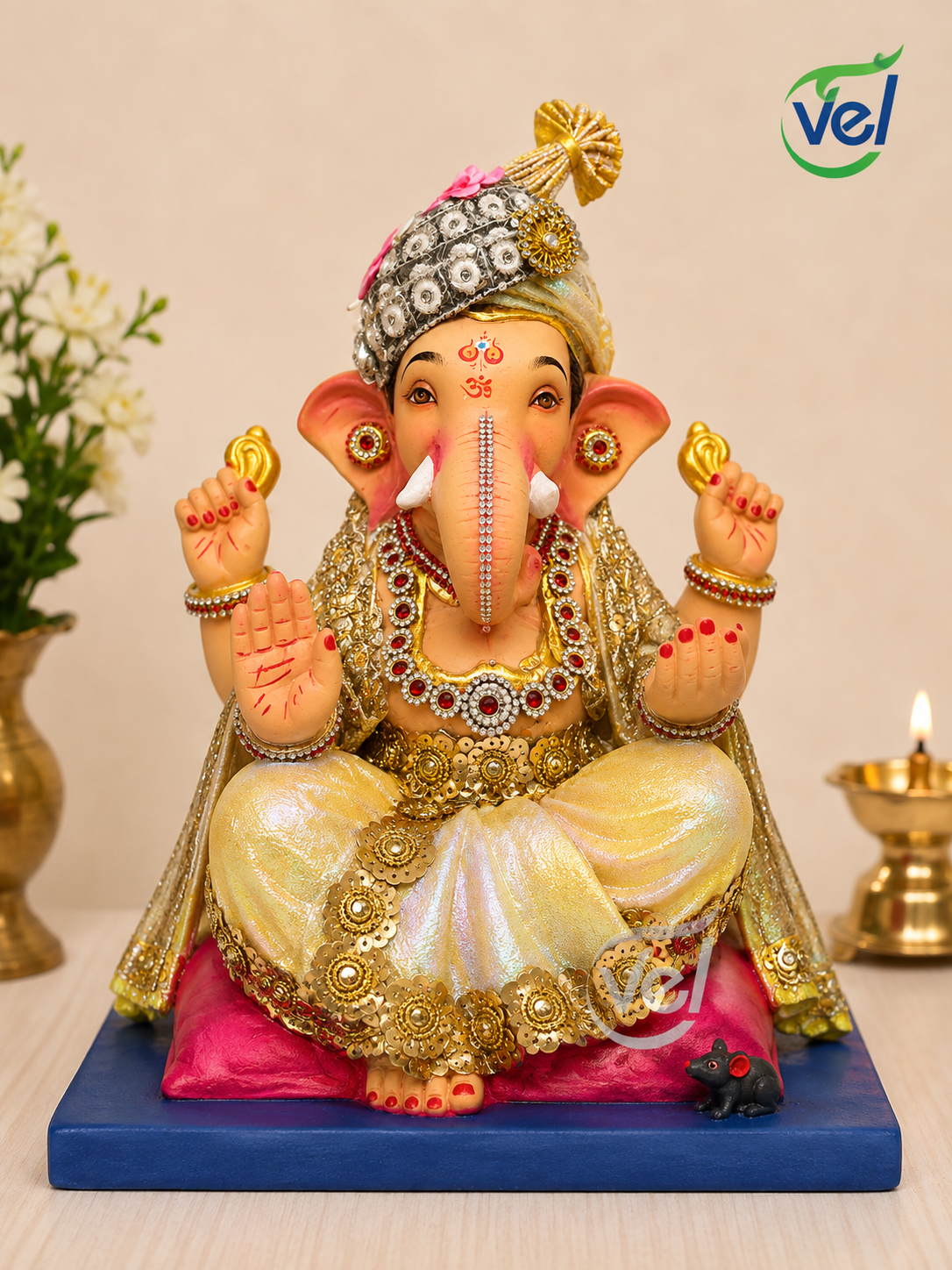 God Ganesh Idol 12 Inch with Jewellery (ONLY PICK UP) - Pre Order 1 week