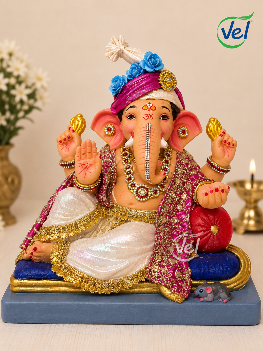God Ganesh Idol 12 Inch with Jewellery(ONLY PICK UP) - Pre Order 1 week
