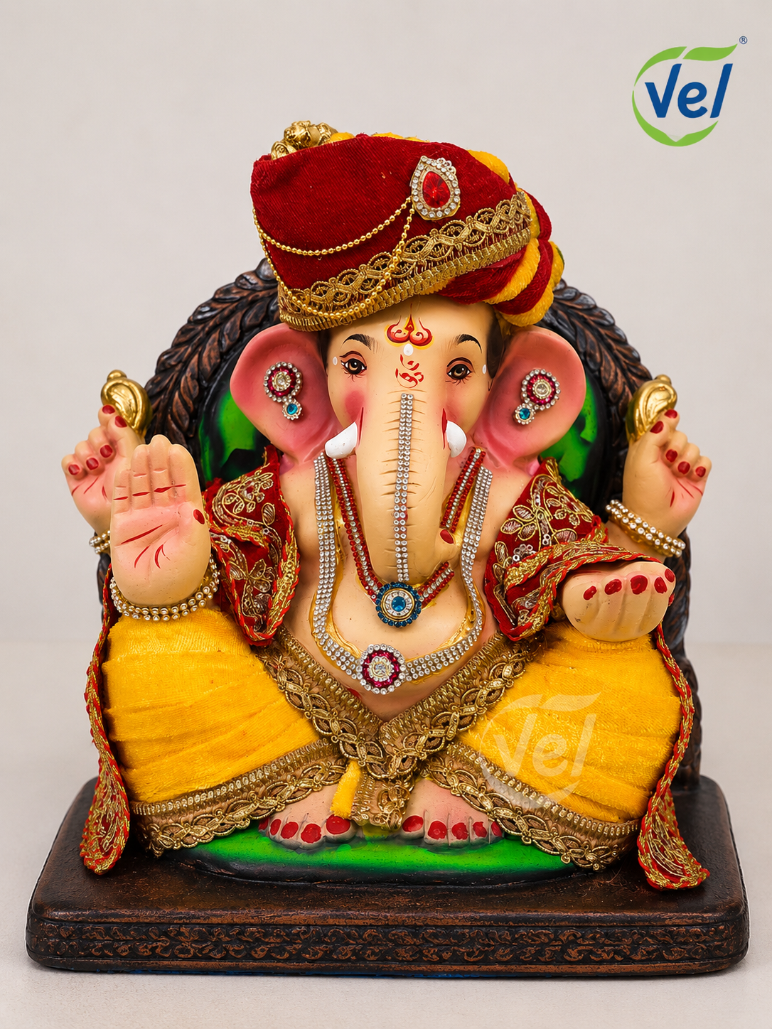 Clay God Ganesh Idol 15 inch with Jewellery (only pick up) - Pre Order 1 Week