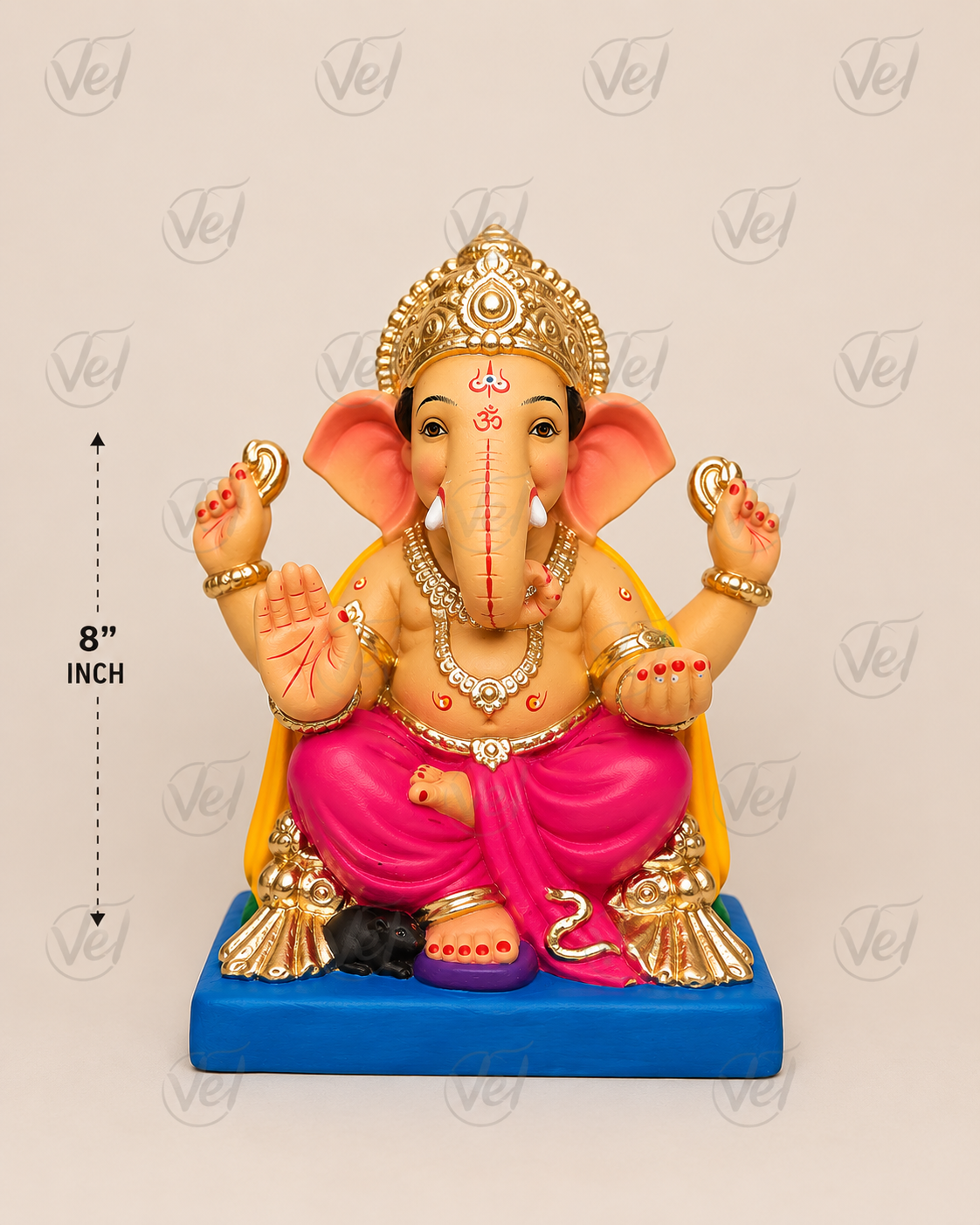 Clay God Ganesh Idol 8 Inches (only pick up) - Pre Order 1 Week