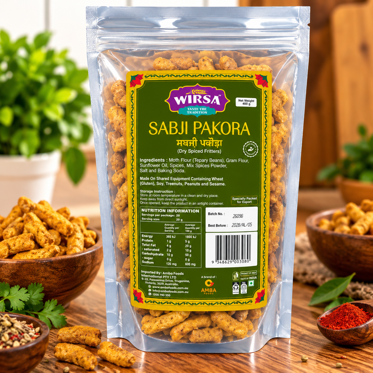 Wirsa Sabji Pakora Plain 400G