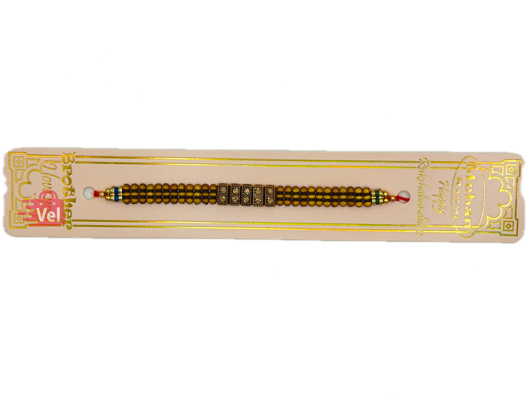 Wooden Rakhi with Stones (Online exclusive)