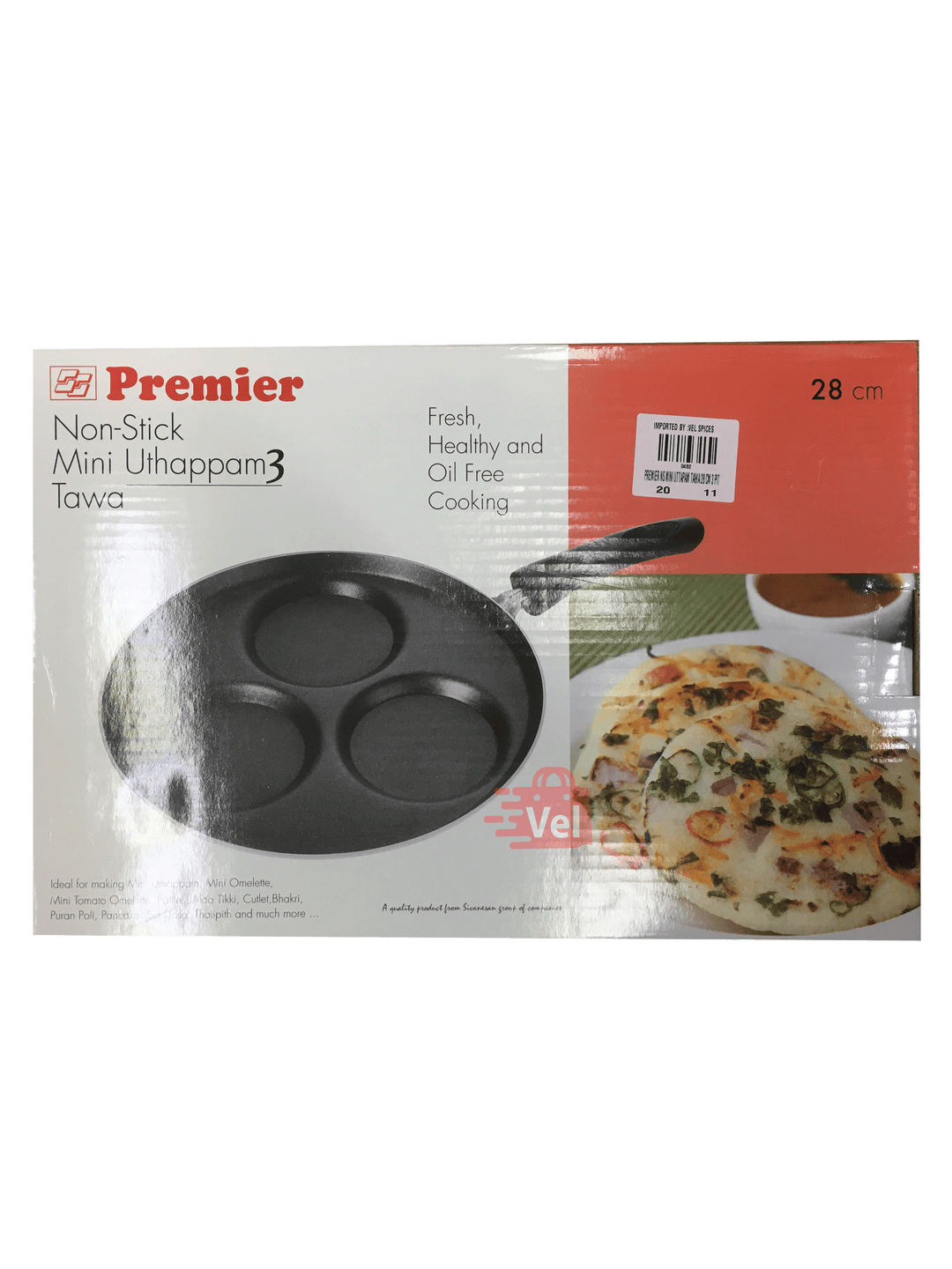 Premier Non-stick Mini Uttappam3 Tawa 28cm