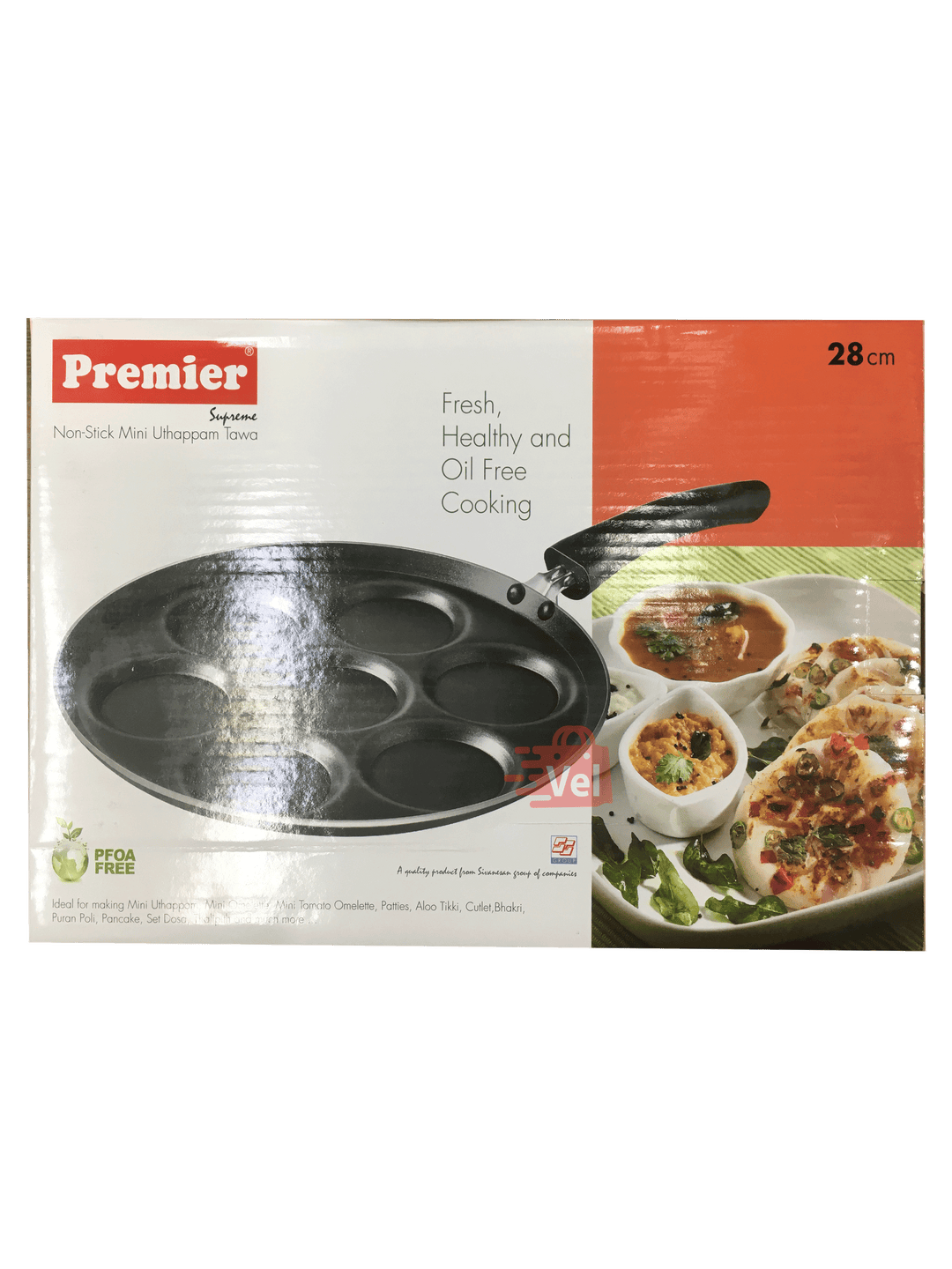 Premier Supreme Non-stick Mini Uthappam Tawa 28cm