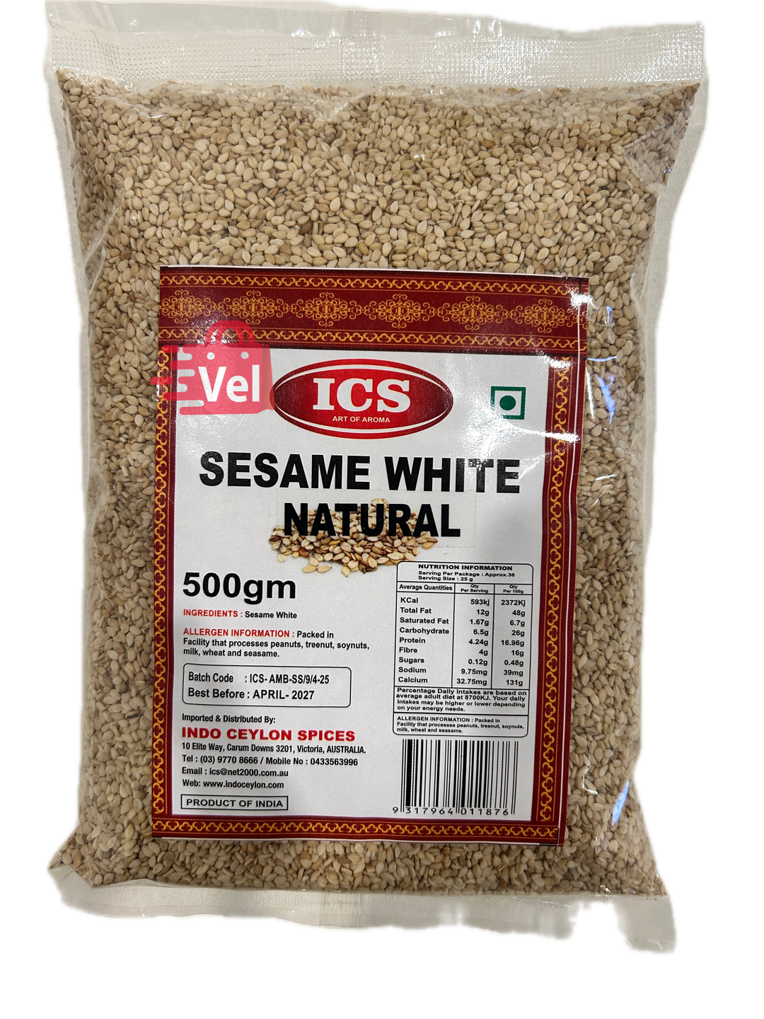 ICS Sesame White Natural 500G