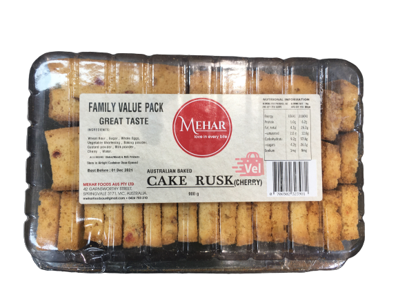 Mehar Cherry Cake Rusk 800g