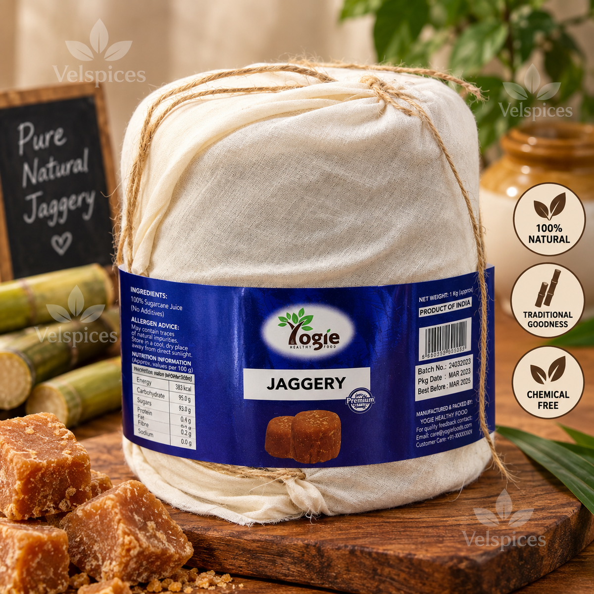 Yogie Jaggery 4.5k (Cloth Packing)-Spring Sale