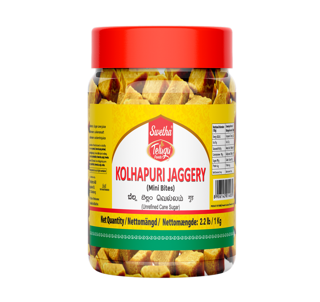 Sweetha Telugu Kolhapuri Jaggery Cube 1Kg