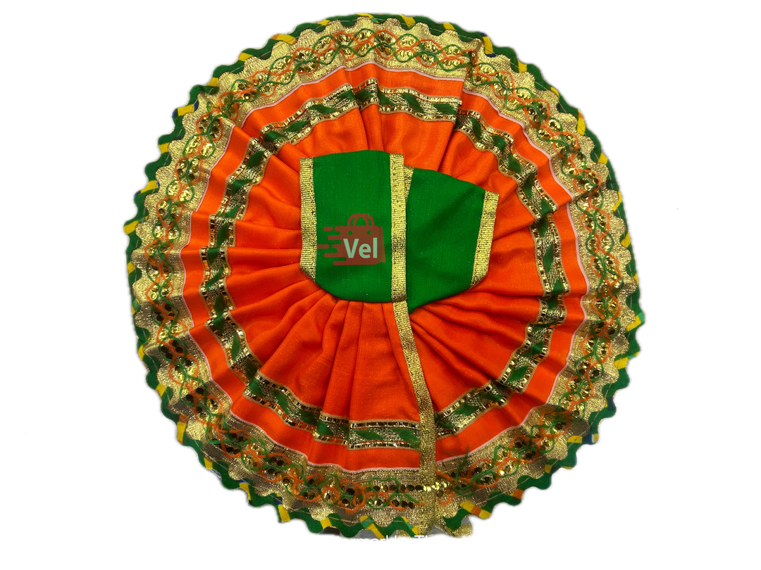 Krishna dress orange and green