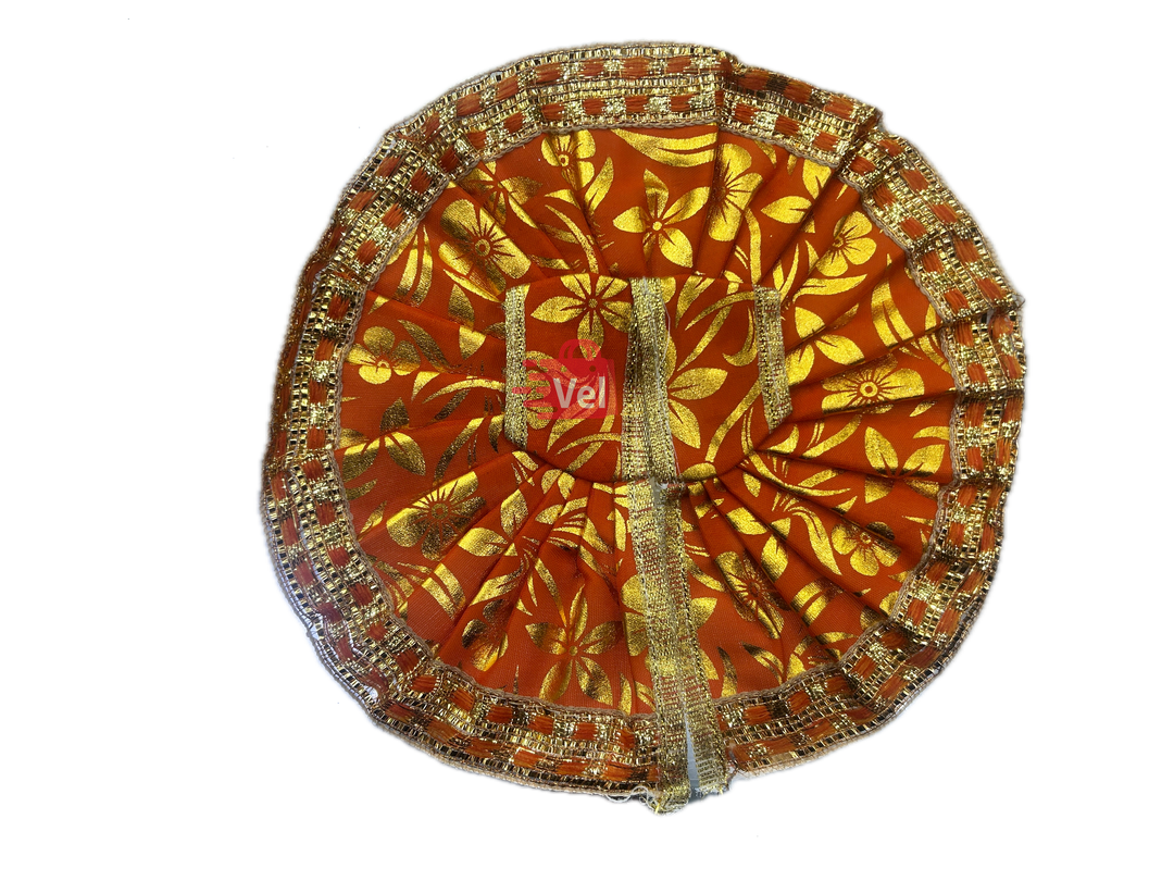 Krishna dress orange with flower pattern