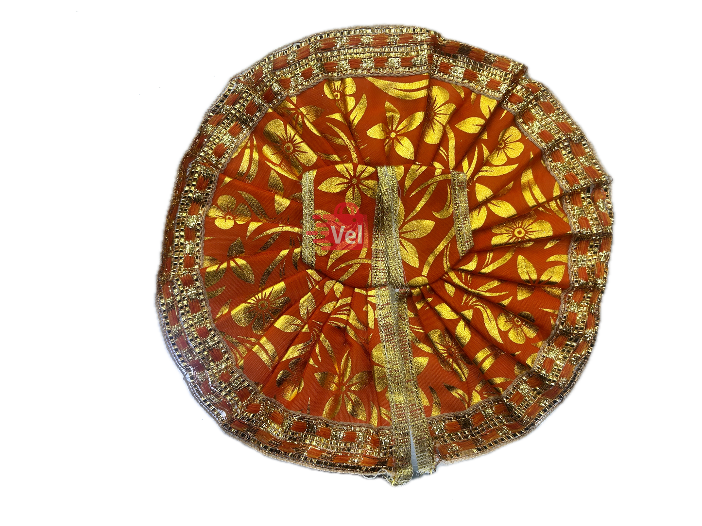 Krishna dress orange with flower pattern