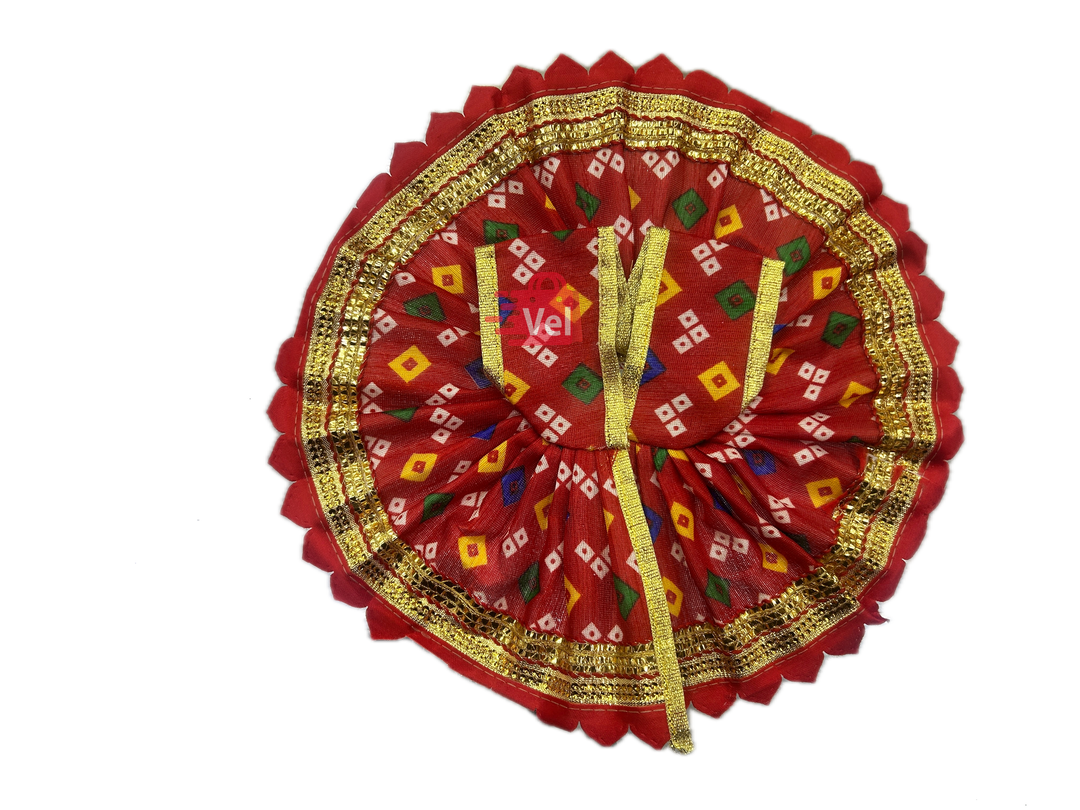 Krishna dress red with diamond pattern
