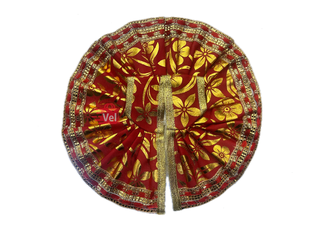 Krishna dress red with flower pattern