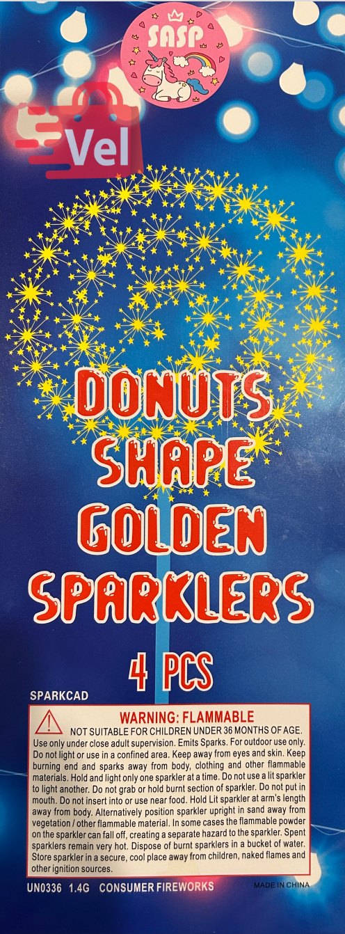 Doughnut Shaped Golden Sparklers – Sparkling Fireworks for Diwali & Celebrations