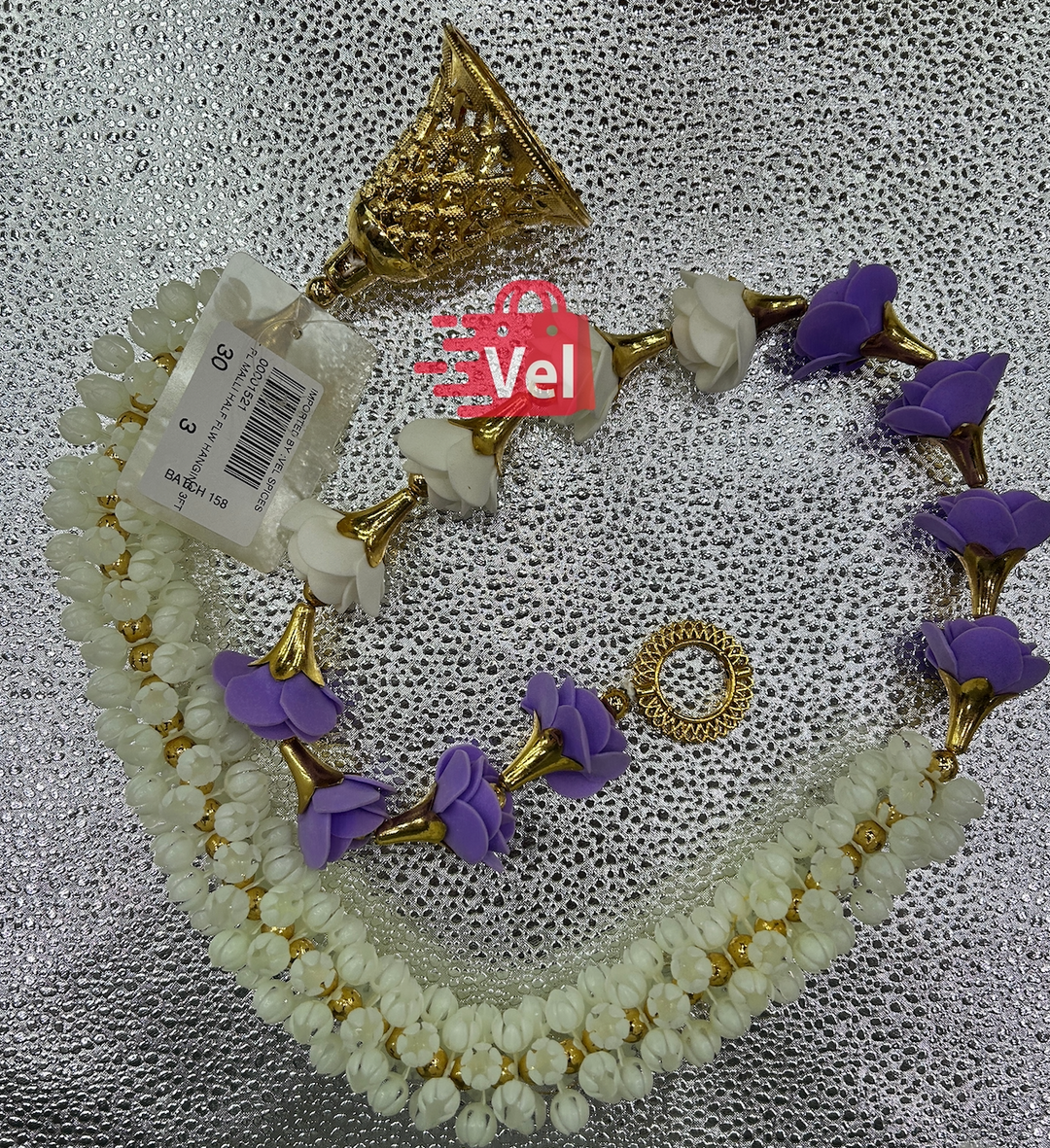 Plastic Garland with Pink and White Flower 3 Feet Long Decorative Mala for Festivals, Puja & Home