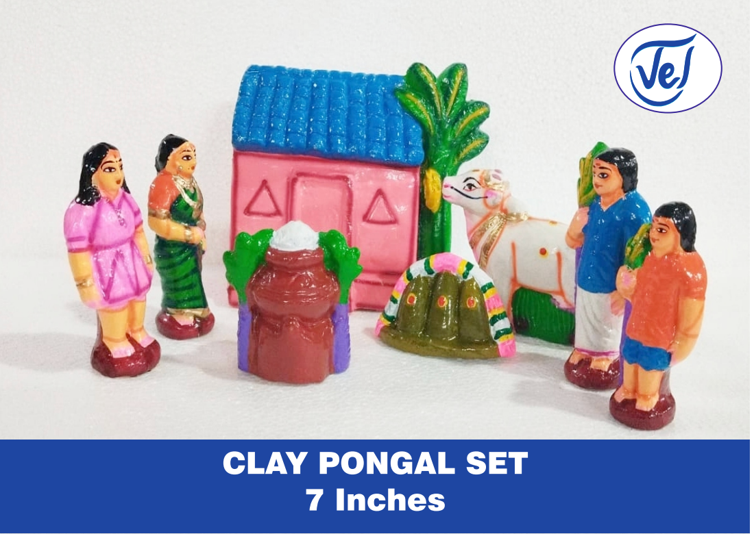 Kollu Dolls Pongal Set 7 Inch Clay