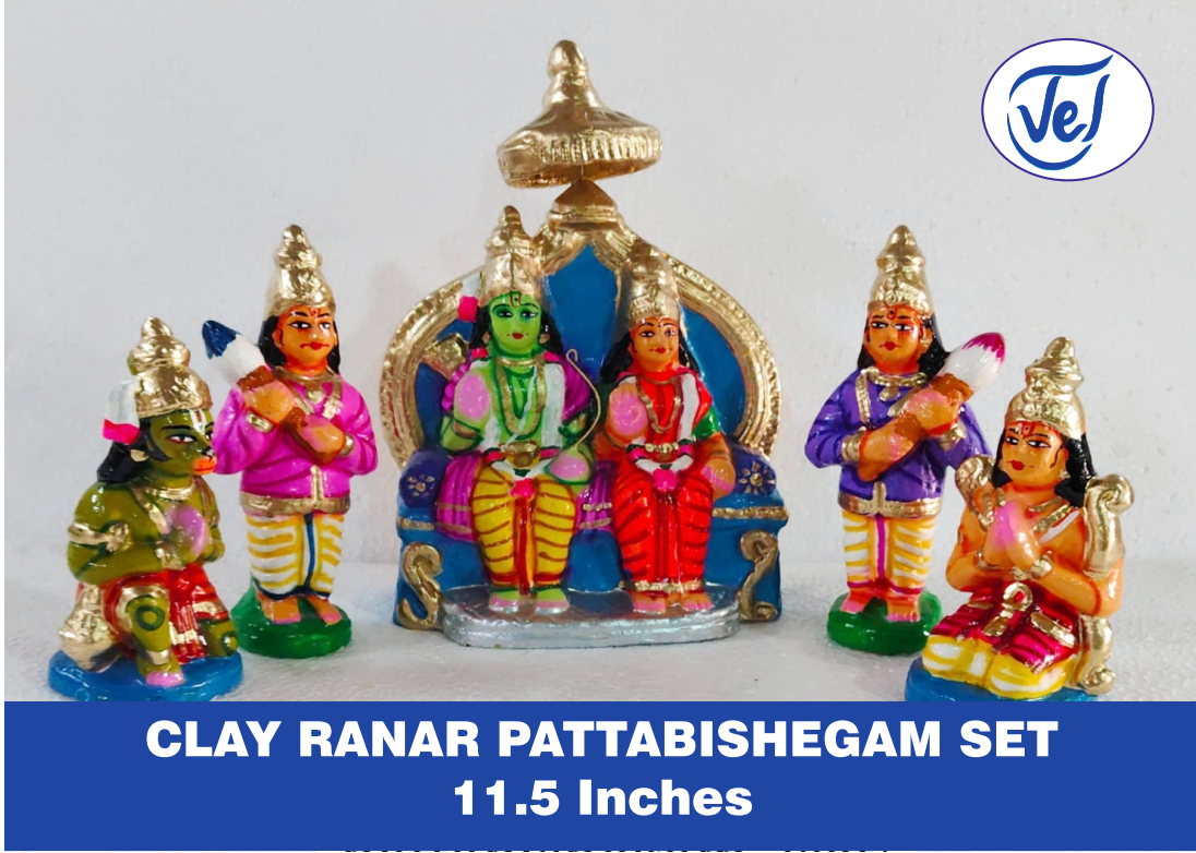 Kollu Dolls Ranar Patabishegam Set 11.5Inch Clay