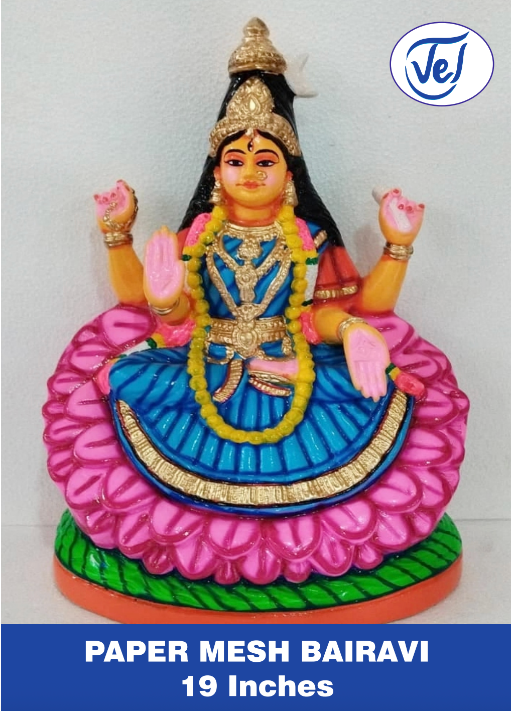 Kolu Dolls Bhairavi 19 Inch Paper Mache