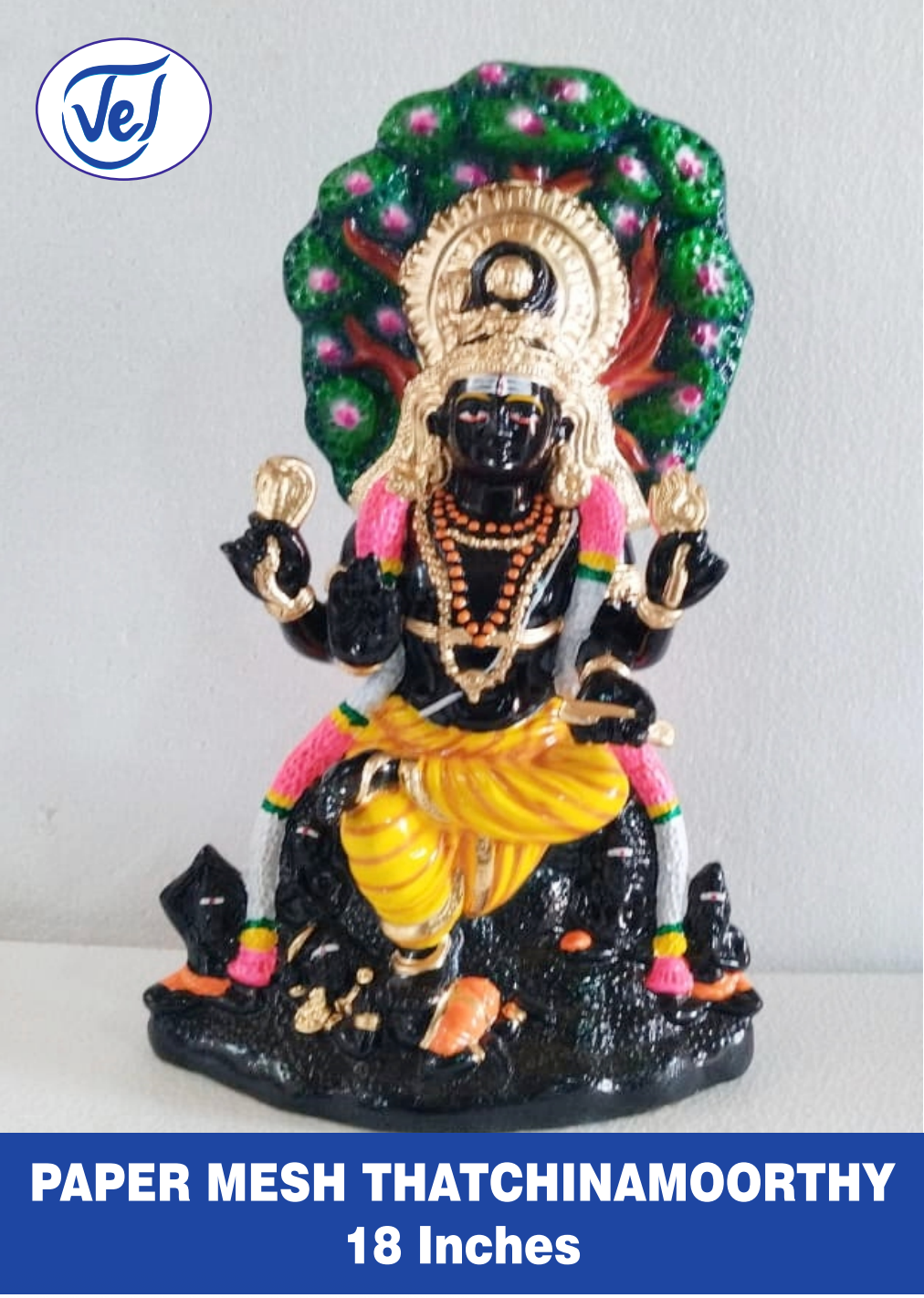 Kolu Dolls Dakshinamurthy (Shiva as the Divine Teacher) 18 Inch Paper Mache