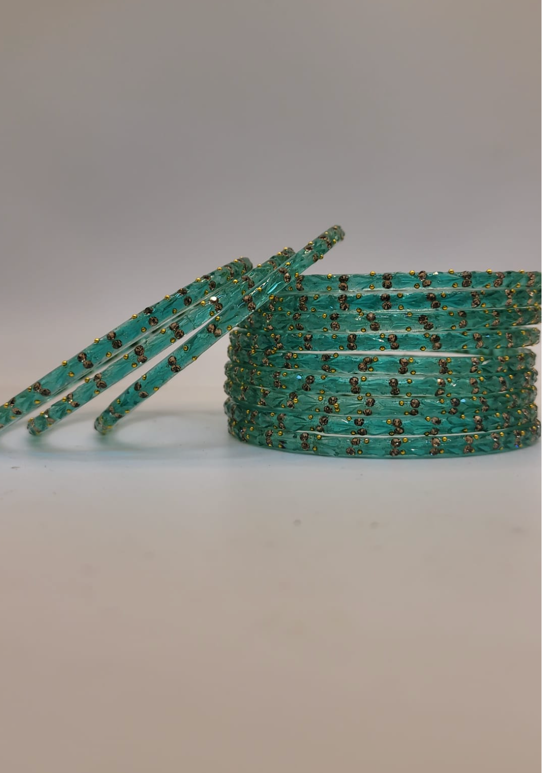Glass Mint Green Bangles (multiple sizes available)