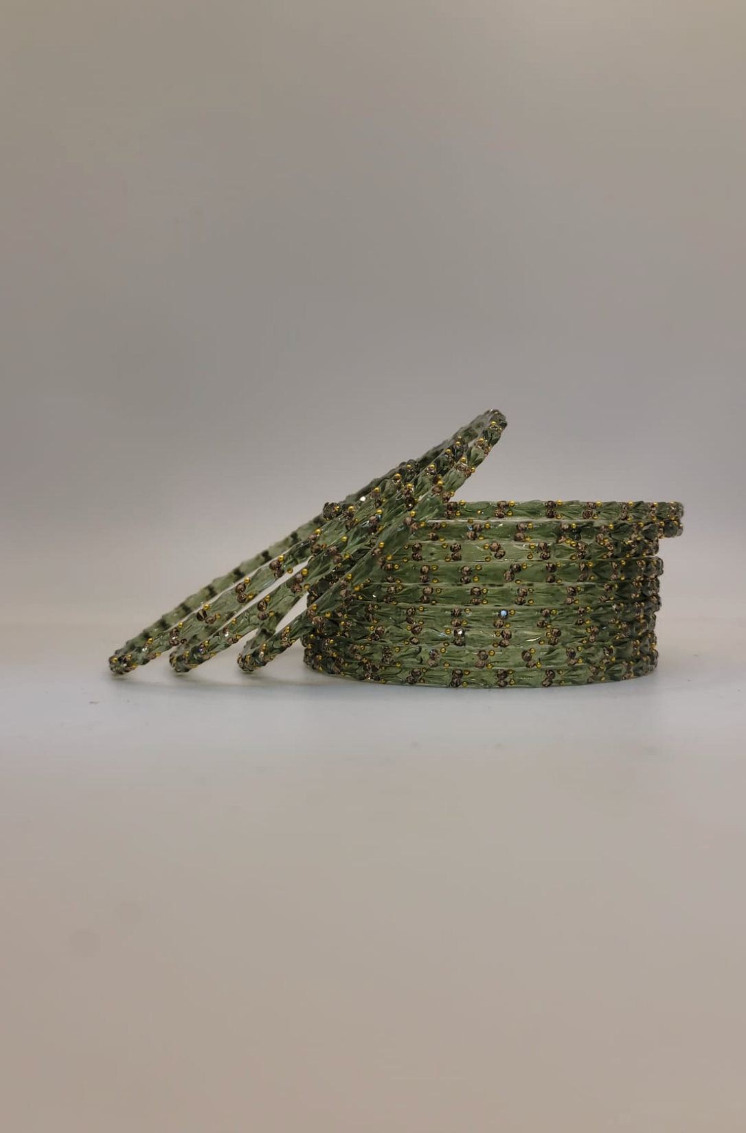 Glass Moss Green Bangles (multiple sizes available)