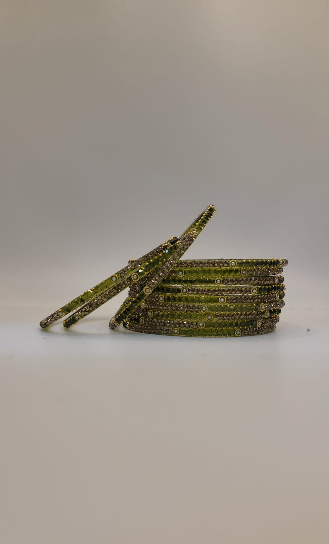 Glass Mehendi Green Bangles (multiple sizes available)