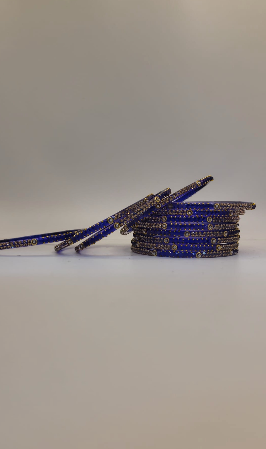 Glass Jet Blue Bangles (multiple sizes available)