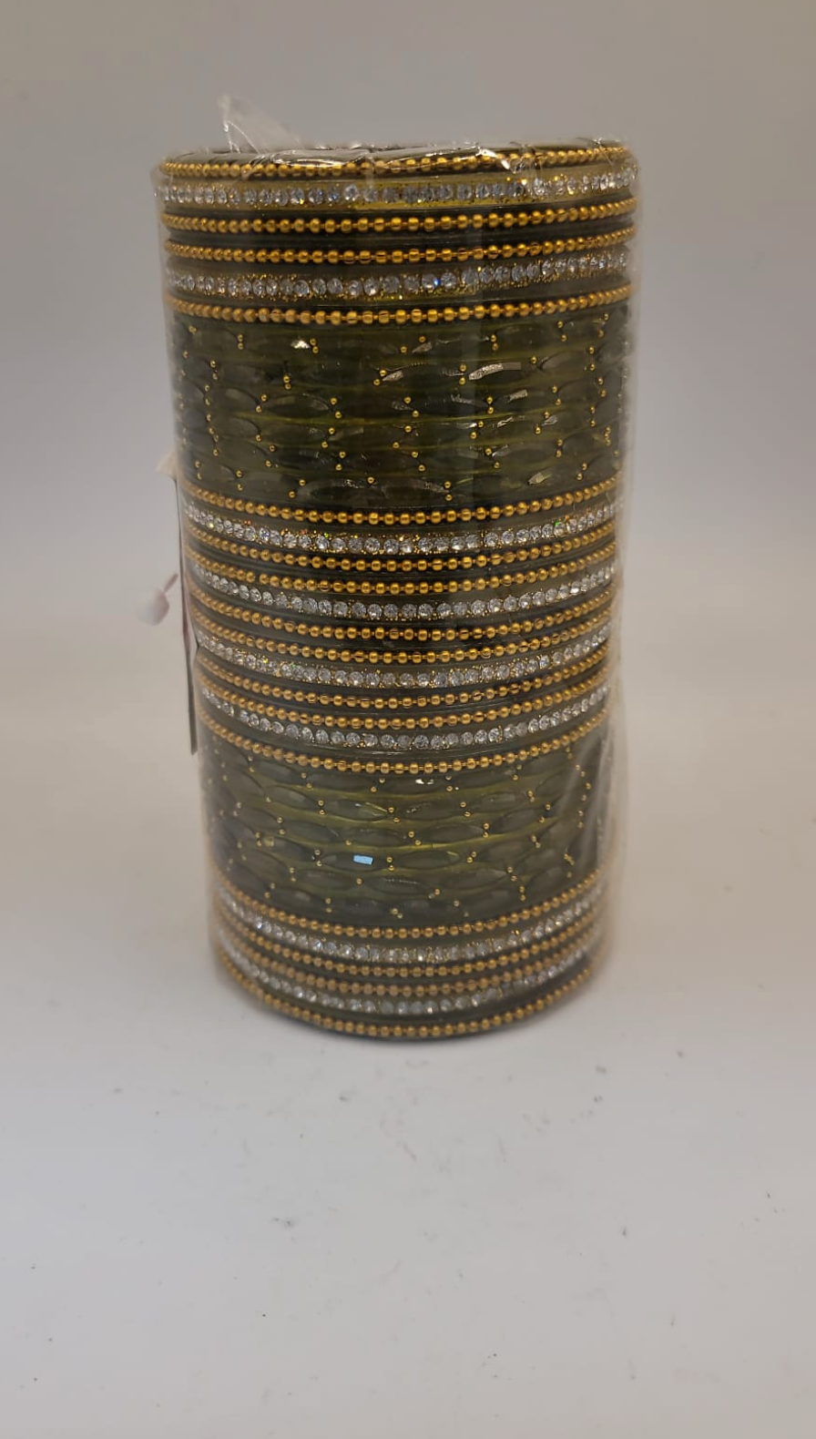 Glass Mehendi Olive Bangles set (36 bangle total)