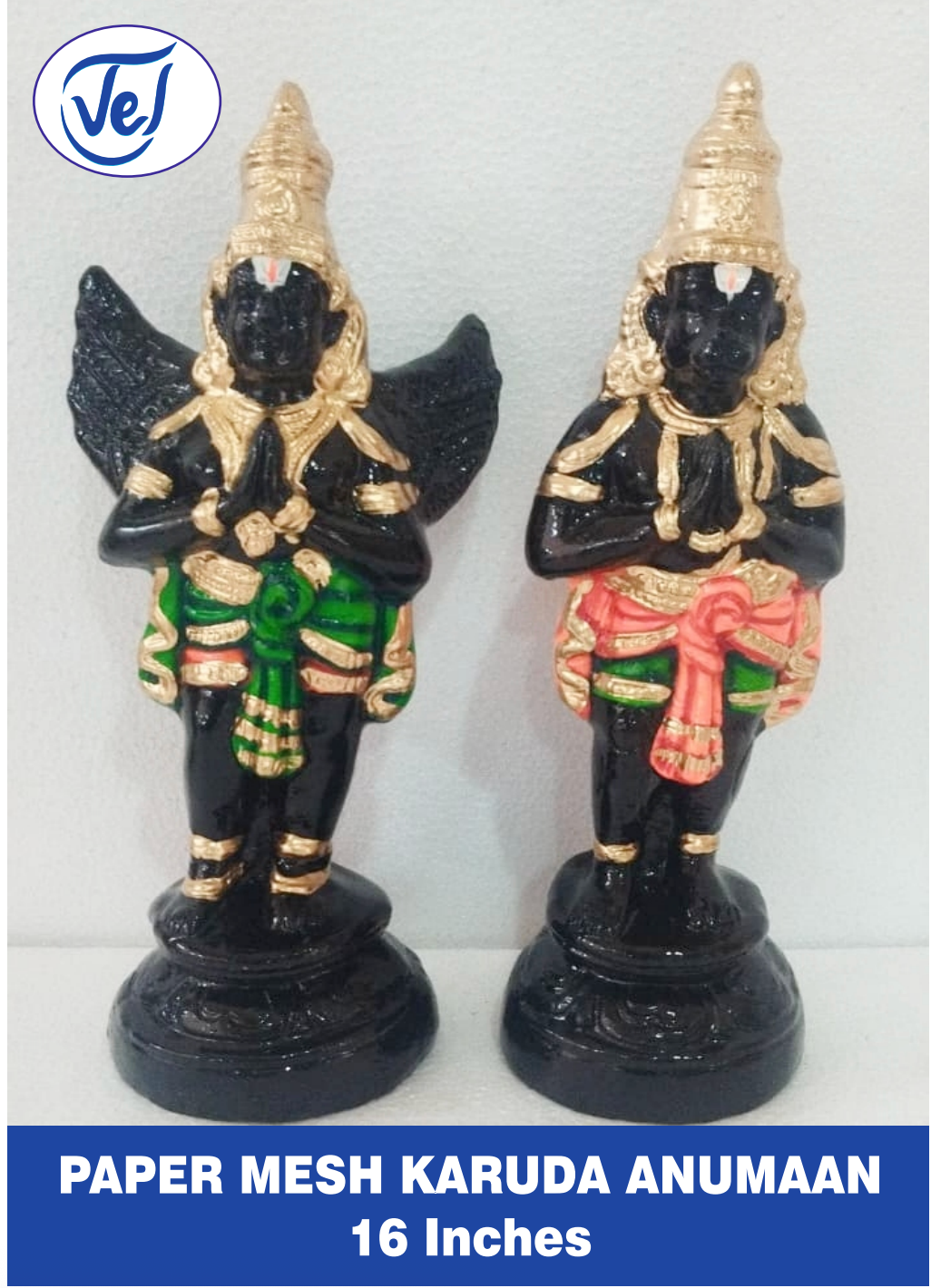 Kolu Dolls Garuda and Hanuman Set 16 Inch Paper Mache