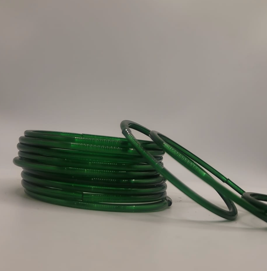 Glass Royal Green Bangles (multiple sizes available)