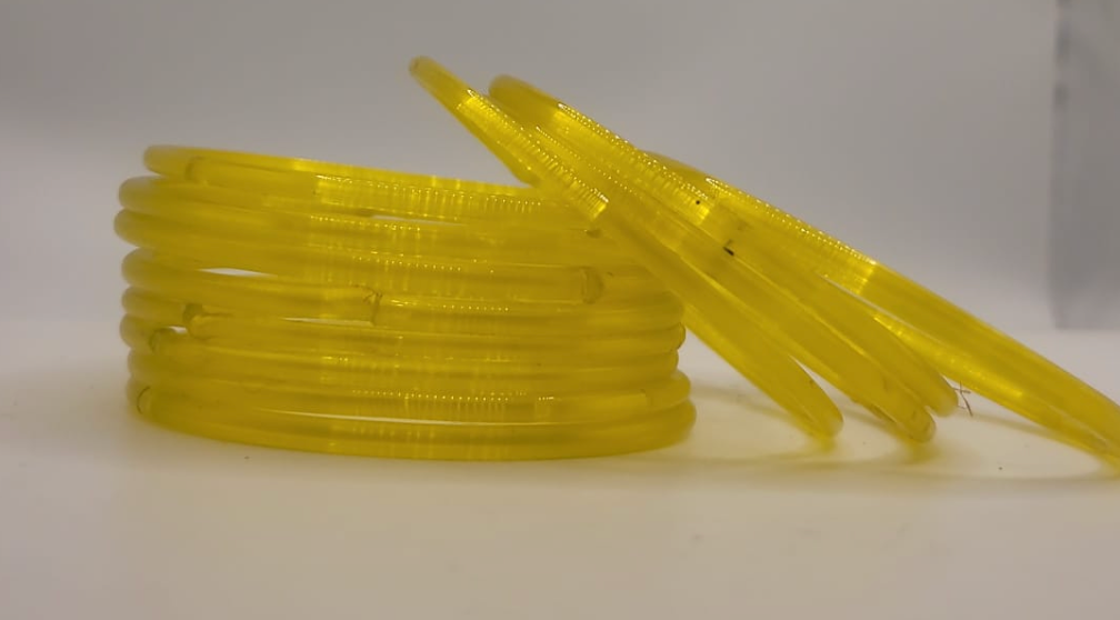 Glass Yellow Bangles (multiple sizes available)